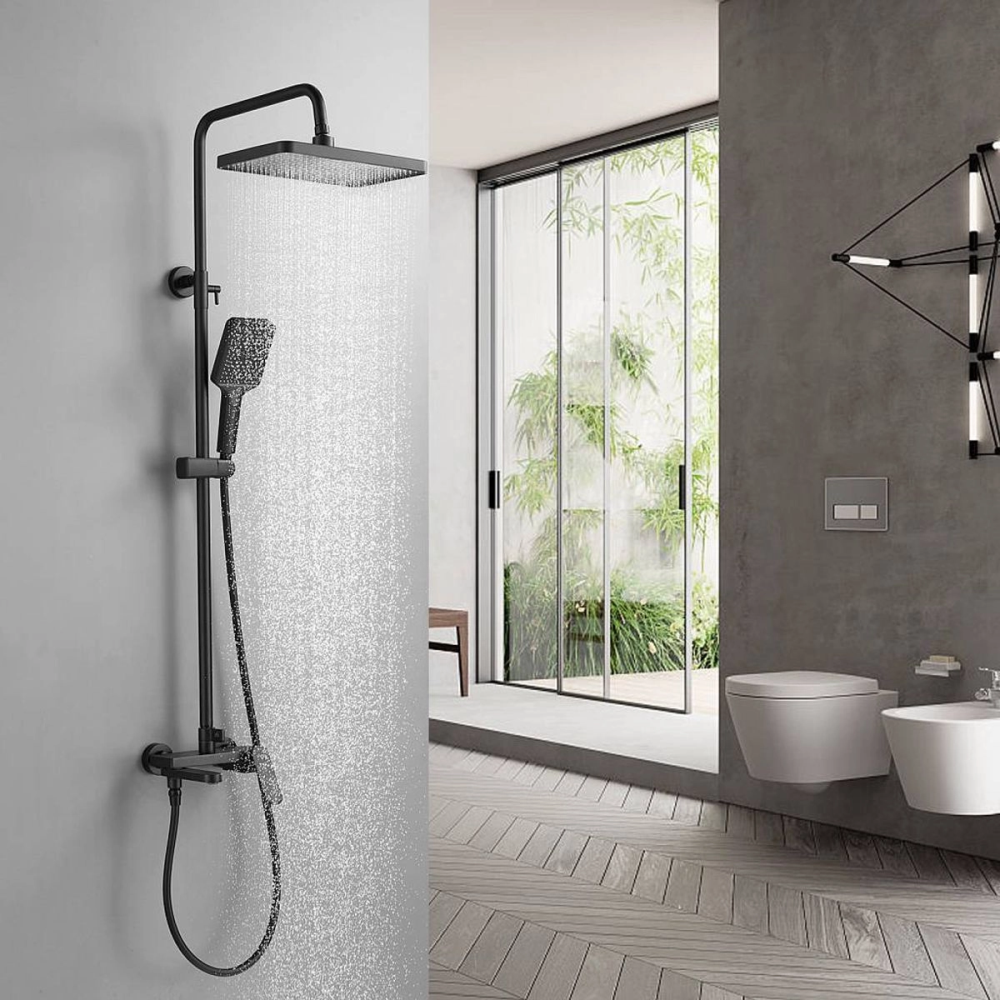 Душевая система Shevanik S45 с изливом Черный матовый S4536H Душевая система Shevanik S45 с изливом Черный матовый S4536H — изображение 2