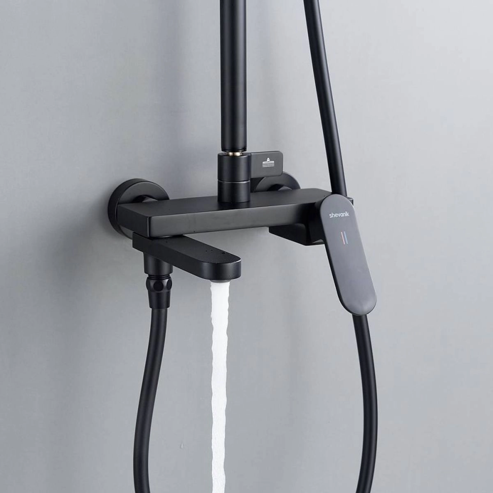 Душевая система Shevanik S45 с изливом Черный матовый S4536H Душевая система Shevanik S45 с изливом Черный матовый S4536H — изображение 4