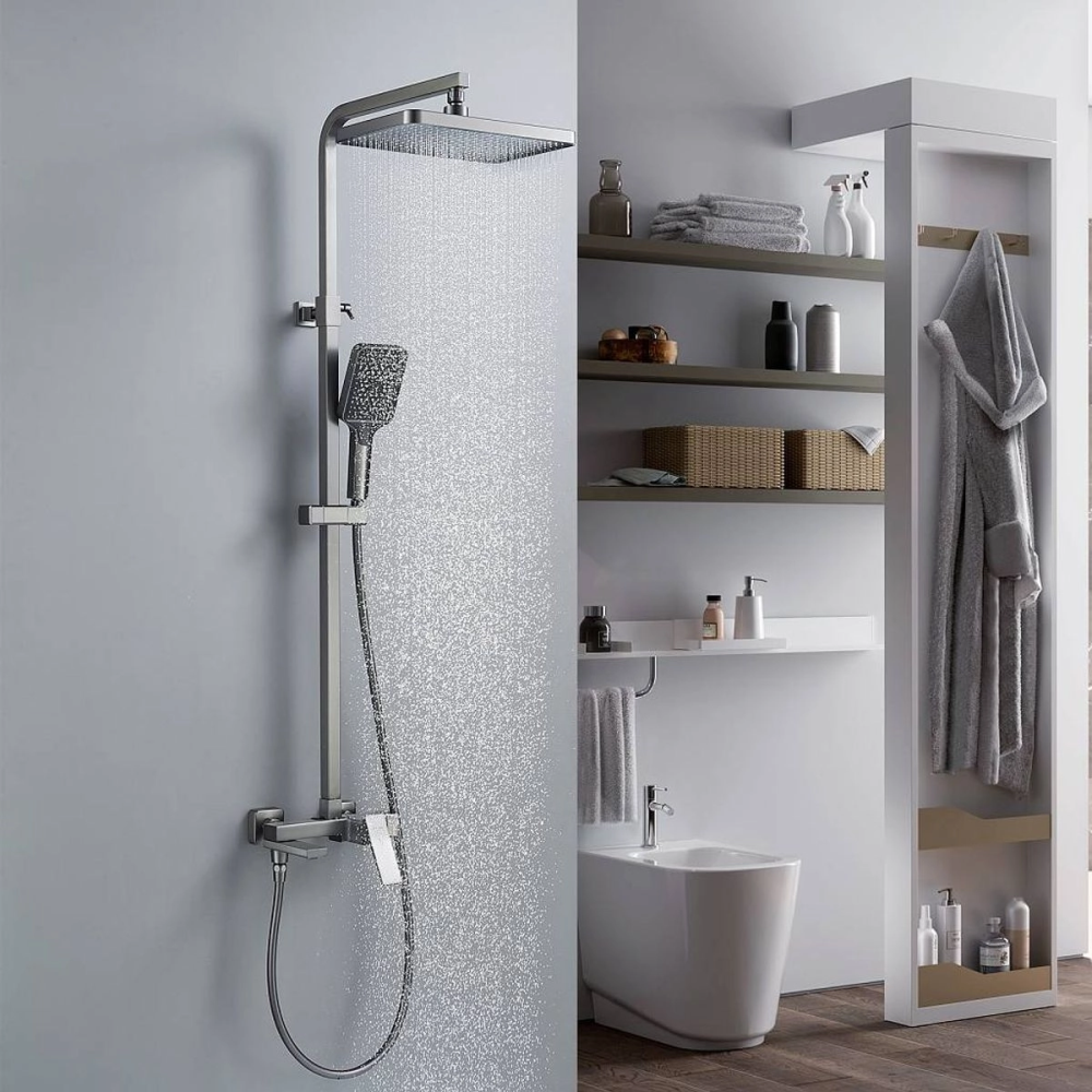 Душевая система Shevanik S46 с изливом Оружейная сталь S4636T Душевая система Shevanik S46 с изливом Оружейная сталь S4636T — изображение 2