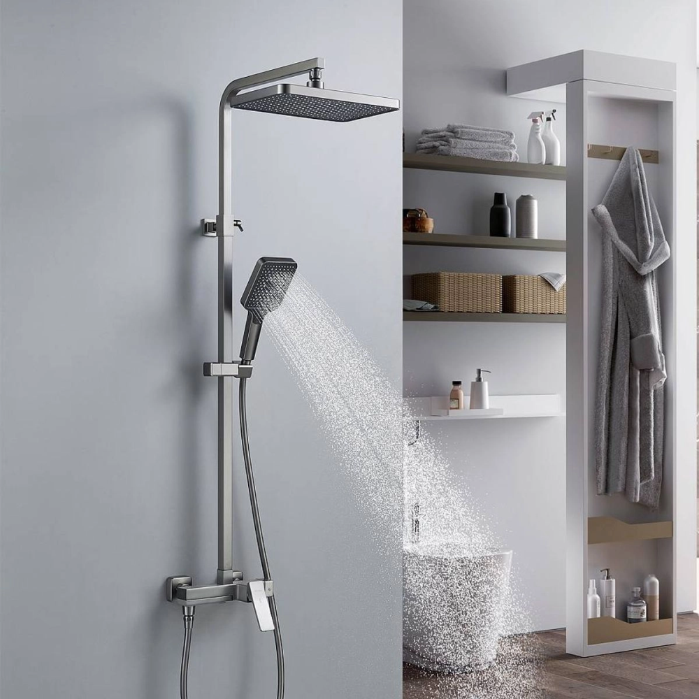 Душевая система Shevanik S46 с изливом Оружейная сталь S4636T Душевая система Shevanik S46 с изливом Оружейная сталь S4636T — изображение 3