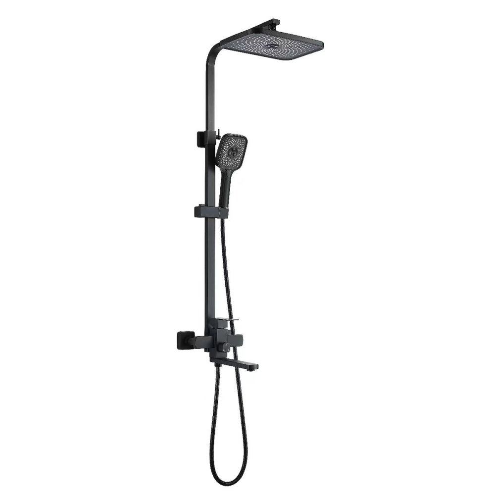Душевая система Shevanik с изливом Черный матовый S7036H Душевая система Shevanik с изливом Черный матовый S7036H