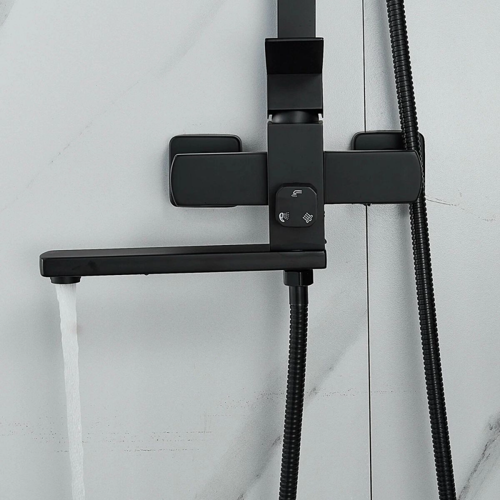 Душевая система Shevanik с изливом Черный матовый S7036H Душевая система Shevanik с изливом Черный матовый S7036H — изображение 3