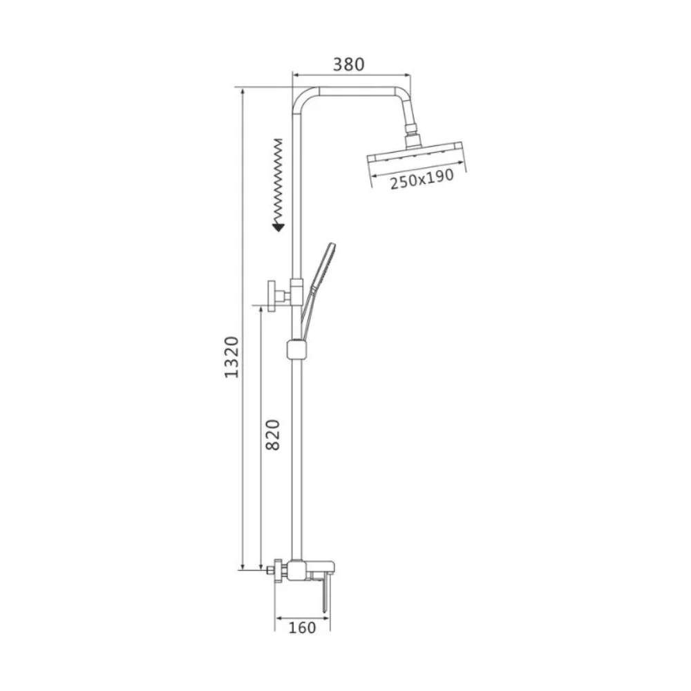 Душевая система Shevanik S88 с изливом Черный матовый S8836H Душевая система Shevanik S88 с изливом Черный матовый S8836H — изображение 6