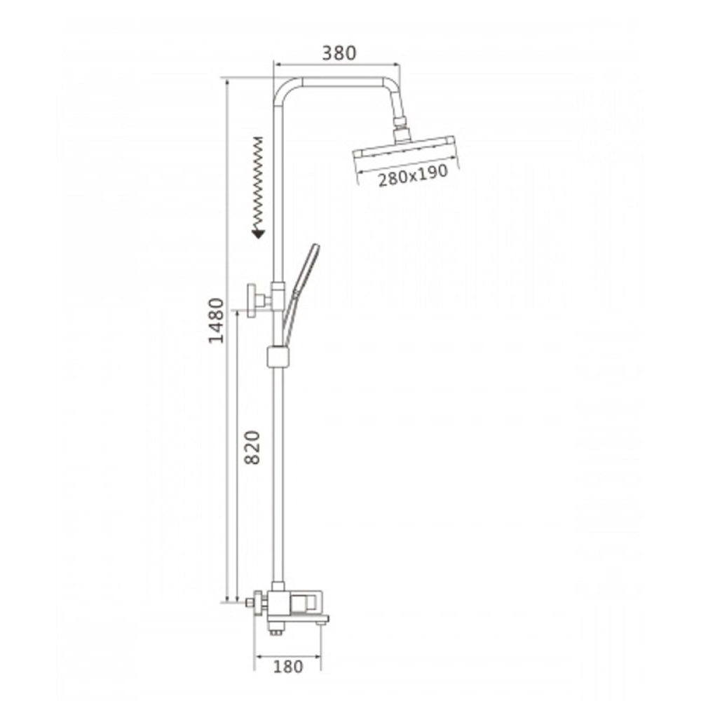 Душевая система Shevanik S90 с изливом Хром глянцевый S9036 Душевая система Shevanik S90 с изливом Хром глянцевый S9036 — изображение 3