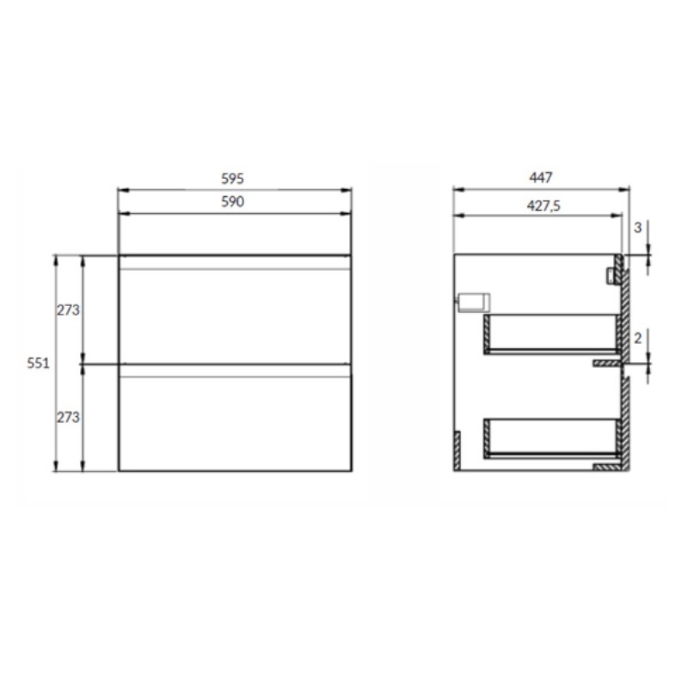 Тумба подвесная Cersanit Moduo 60 под столешницу Белый SB-SZ-MOD60-BL/Wh Тумба подвесная Cersanit Moduo 60 под столешницу Белый SB-SZ-MOD60-BL/Wh — изображение 4