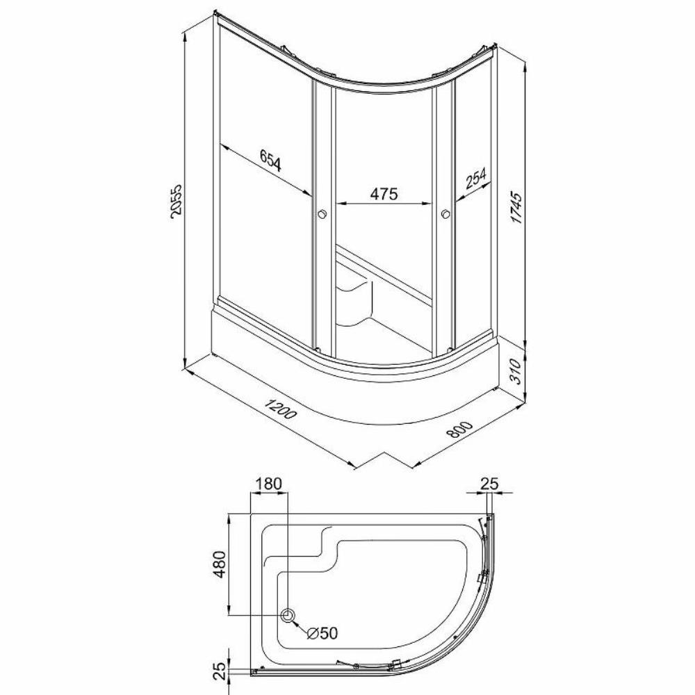 Душевой уголок Triton Коралл 120х80 Белый / С узором Щ0000061782 Душевой уголок Triton Коралл 120х80 Белый / С узором Щ0000061782 — изображение 4