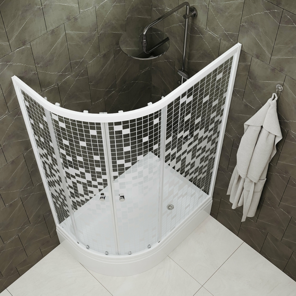 Душевой уголок Triton Коралл 120х80 Белый / С узором Щ0000061783 Душевой уголок Triton Коралл 120х80 Белый / С узором Щ0000061783 — изображение 2