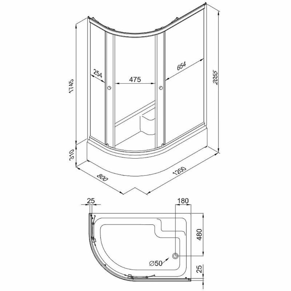 Душевой уголок Triton Коралл 120х80 Белый / С узором Щ0000061783 Душевой уголок Triton Коралл 120х80 Белый / С узором Щ0000061783 — изображение 4