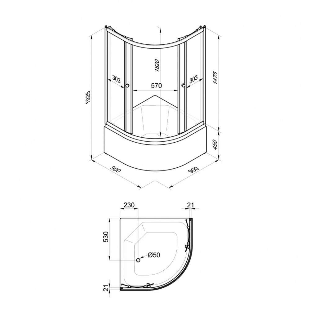 Душевой уголок Triton Ультра 90х90 с поддоном Б Белый / Прозрачное Щ0000061800 Душевой уголок Triton Ультра 90х90 с поддоном Б Белый / Прозрачное Щ0000061800 — изображение 6