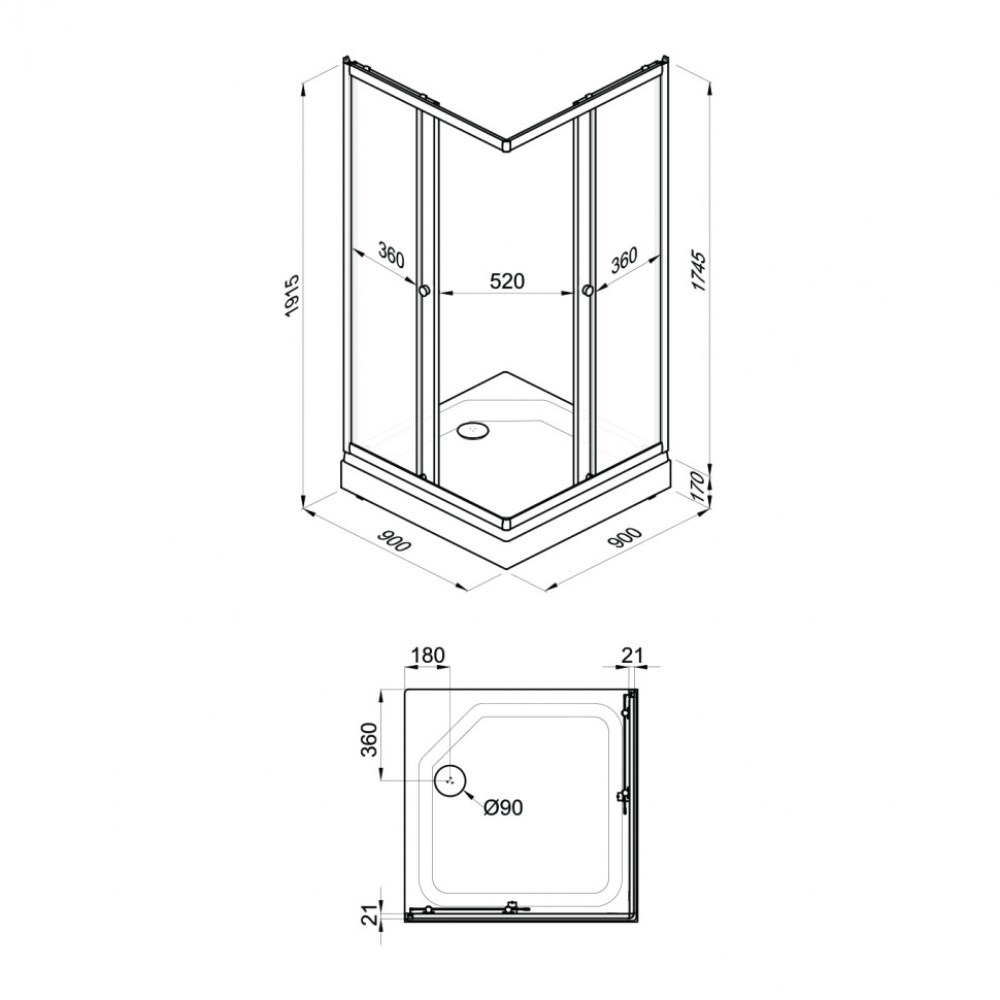Душевой уголок Triton Вельвет 90х90 с поддоном А Белый / Матовый Щ0000061815 Душевой уголок Triton Вельвет 90х90 с поддоном А Белый / Матовый Щ0000061815 — изображение 4