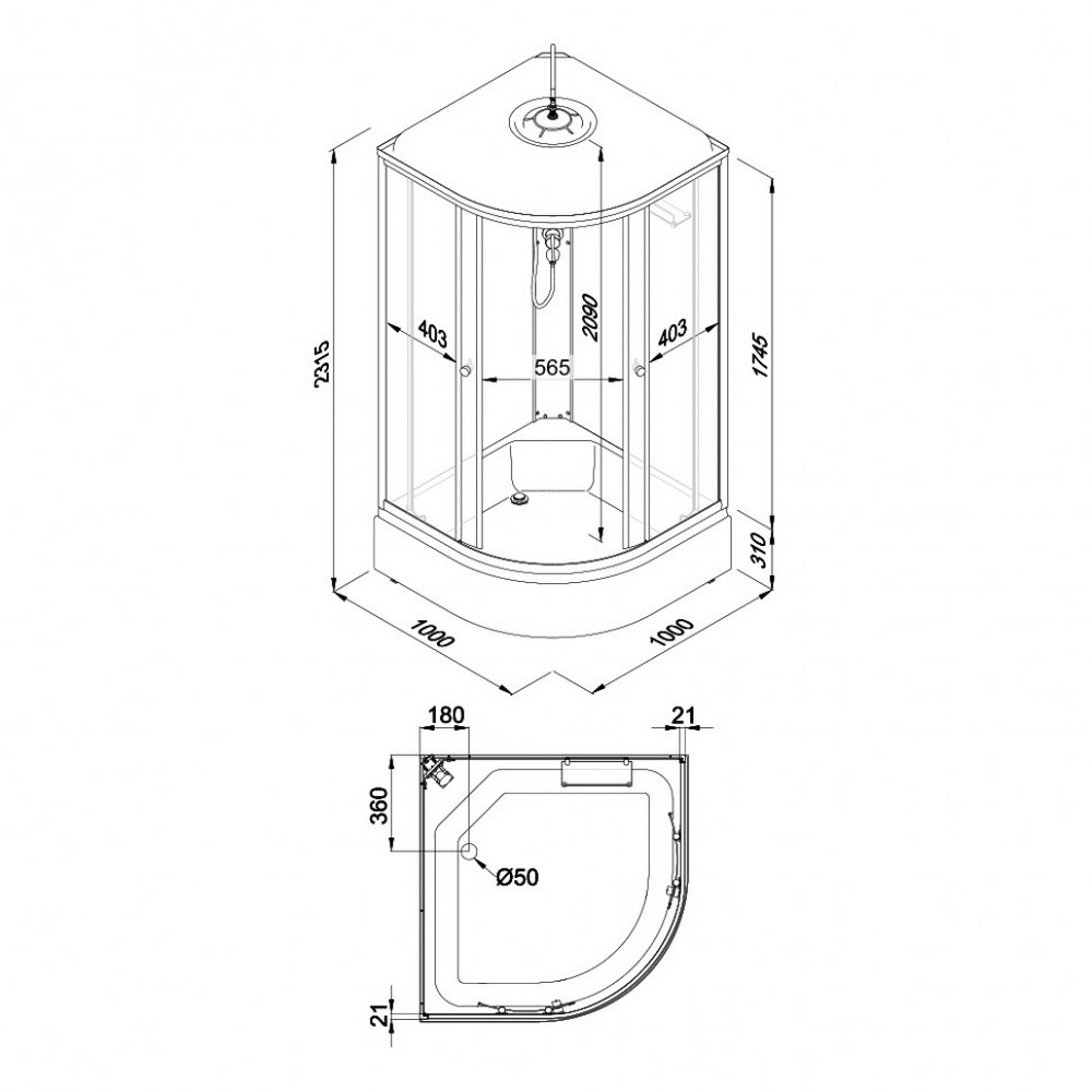Душевая кабина Triton Полосы В 100х100 Белый / С рисунком Щ0000061824 Душевая кабина Triton Полосы В 100х100 Белый / С рисунком Щ0000061824 — изображение 5