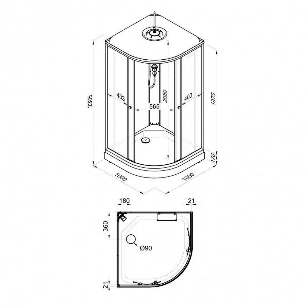Душевая кабина Triton Лайт А 100х100 Белый / С рисунком Щ0000061831 Душевая кабина Triton Лайт А 100х100 Белый / С рисунком Щ0000061831 — изображение 6