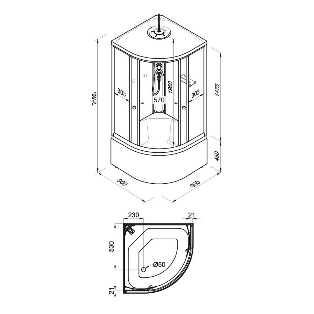 Душевая кабина Triton Мозайка Б 90х90 Белый / С рисунком Щ0000061834 Душевая кабина Triton Мозайка Б 90х90 Белый / С рисунком Щ0000061834 — изображение 5