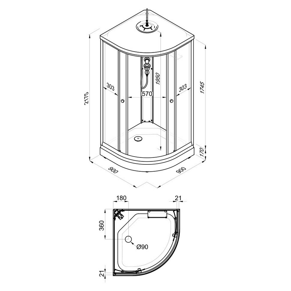 Душевая кабина Triton Мозайка А 90х90 Белый / С рисунком Щ0000061840 Душевая кабина Triton Мозайка А 90х90 Белый / С рисунком Щ0000061840 — изображение 5