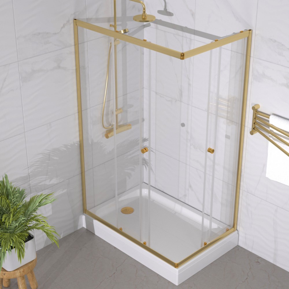 Душевой уголок Triton Вента 120х80 с поддоном Золото / Прозрачное Щ0000073919 Душевой уголок Triton Вента 120х80 с поддоном Золото / Прозрачное Щ0000073919 — изображение 3