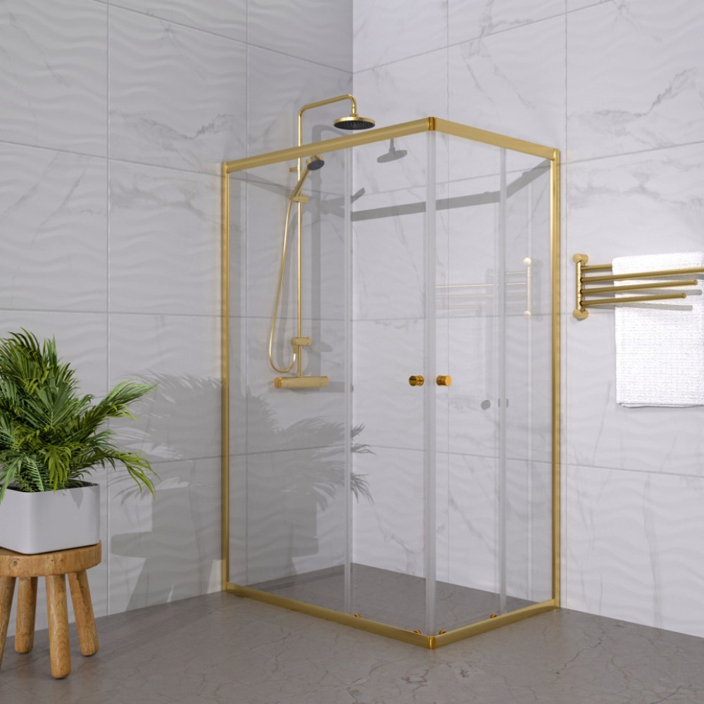 Душевой уголок Triton Вента 120х80 Золото / Прозрачное Щ0000073920 Душевой уголок Triton Вента 120х80 Золото / Прозрачное Щ0000073920 — изображение 2