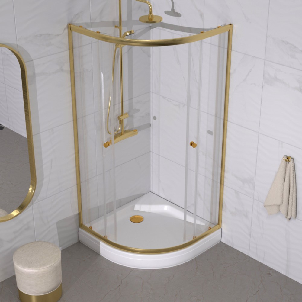 Душевой уголок Triton Альфа 90х90 с поддоном Золото / Прозрачное Щ0000073921 Душевой уголок Triton Альфа 90х90 с поддоном Золото / Прозрачное Щ0000073921 — изображение 3