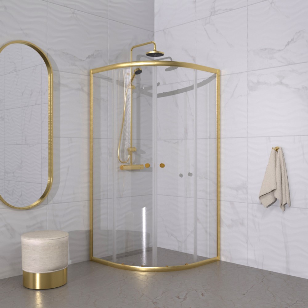 Душевой уголок Triton Альфа 90х90 Золото / Прозрачное Щ0000073922 Душевой уголок Triton Альфа 90х90 Золото / Прозрачное Щ0000073922 — изображение 3