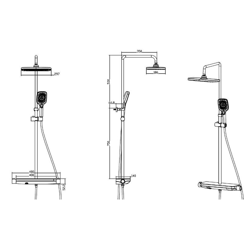 Душевая система Savol SK с изливом Черный матовый SK-H3445H Душевая система Savol SK с изливом Черный матовый SK-H3445H — изображение 2