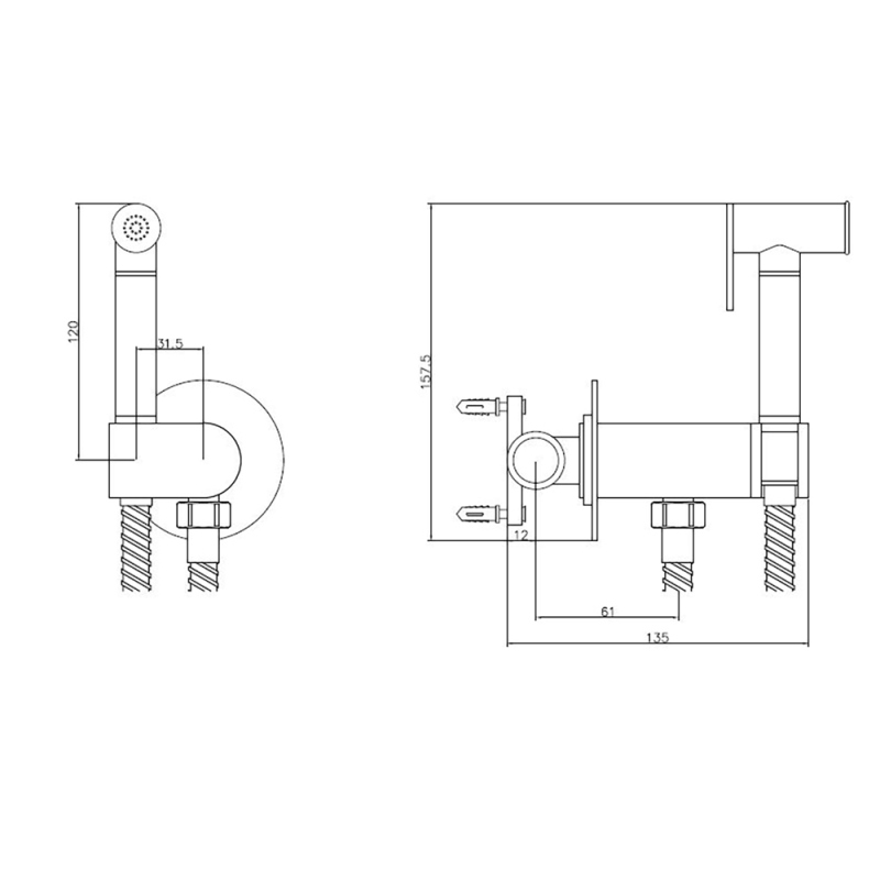 Душ гигиенический Esko SMH Хром глянцевый SMH03 Душ гигиенический Esko SMH Хром глянцевый SMH03 — изображение 2