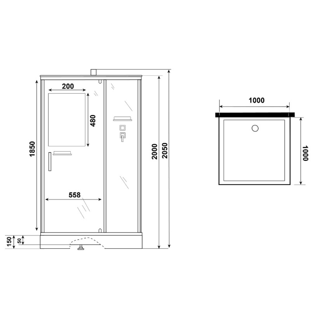 Душевая кабина Niagara Standart 100х100 Белый / Прозрачное ST100/15Q/BK Душевая кабина Niagara Standart 100х100 Белый / Прозрачное ST100/15Q/BK — изображение 4