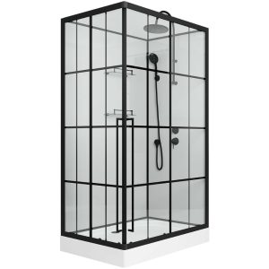 Душевая кабина Niagara Standart 80х100 правая Черный / Прозрачное ST100/80/15QR/KL/BKT