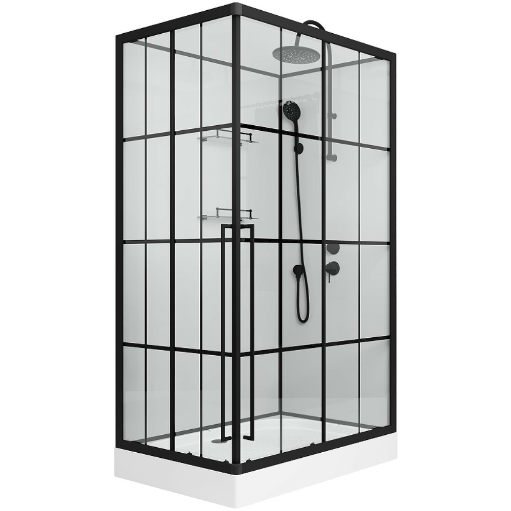 Душевая кабина Niagara Standart 80х100 правая Черный / Прозрачное ST100/80/15QR/KL/BKT Душевая кабина Niagara Standart 80х100 правая Черный / Прозрачное ST100/80/15QR/KL/BKT