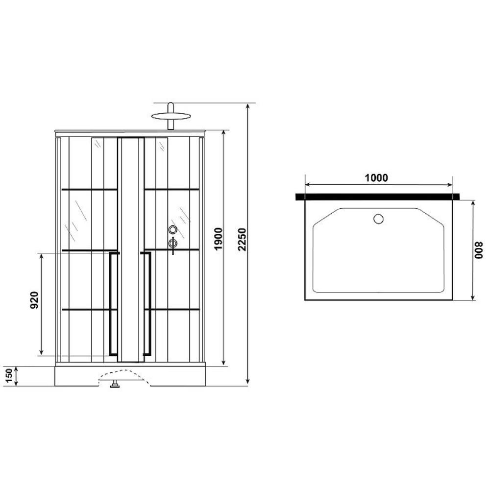 Душевая кабина Niagara Standart 80х100 правая Черный / Прозрачное ST100/80/15QR/KL/BKT Душевая кабина Niagara Standart 80х100 правая Черный / Прозрачное ST100/80/15QR/KL/BKT — изображение 4