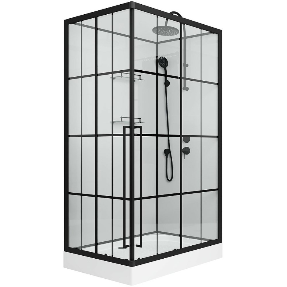 Душевая кабина Niagara Standart 80х120 правая Черный / Прозрачное ST120/80/15QR/KL/BKT Душевая кабина Niagara Standart 80х120 правая Черный / Прозрачное ST120/80/15QR/KL/BKT