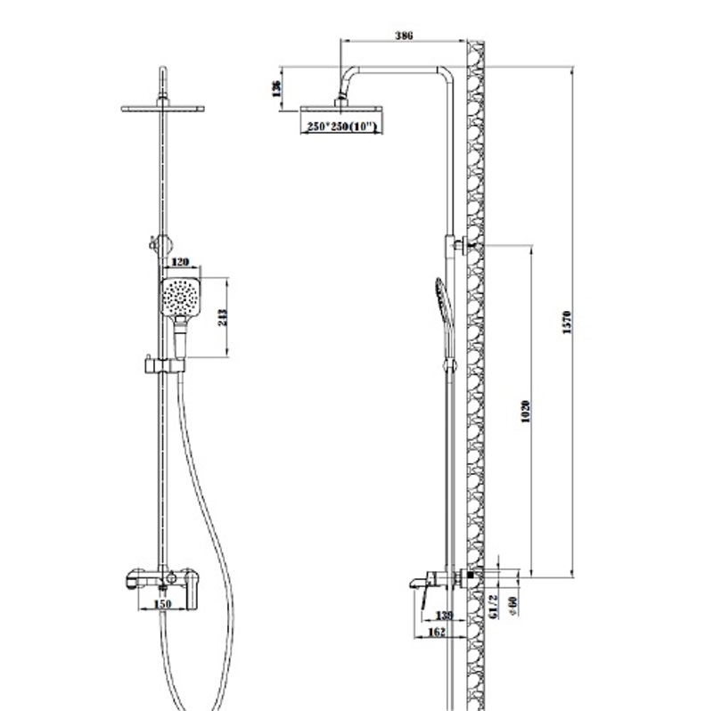Душевая система Esko Singapore black Черный матовый ST300 BL Душевая система Esko Singapore black Черный матовый ST300 BL — изображение 2