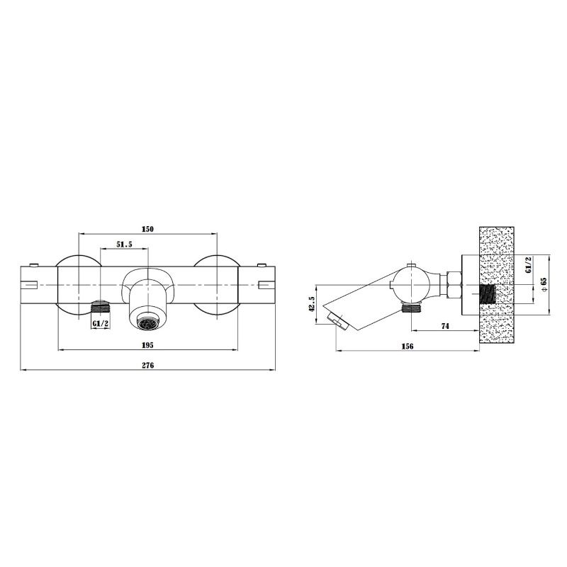 Смеситель для ванны Esko Mikros Черный матовый T3054 Black Смеситель для ванны Esko Mikros Черный матовый T3054 Black — изображение 2