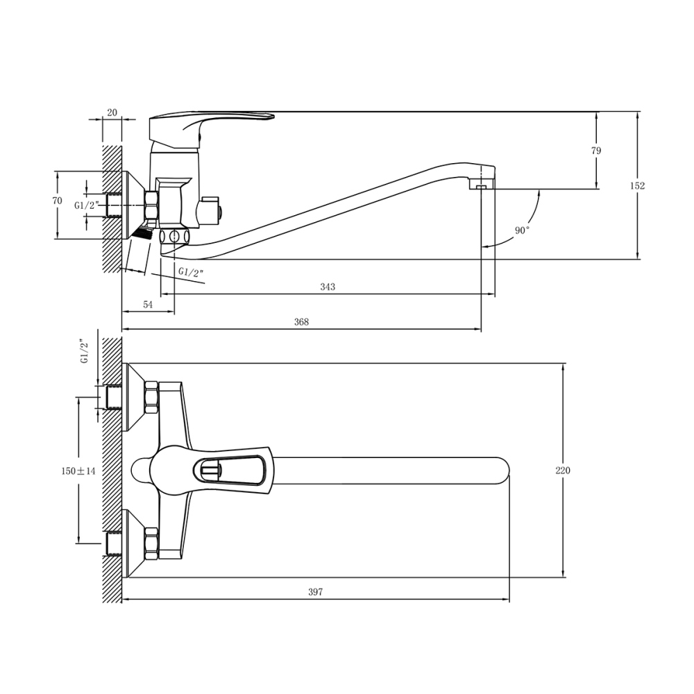 Смеситель для ванны Rossinka T40 Хром глянцевый T40-34 Смеситель для ванны Rossinka T40 Хром глянцевый T40-34 — изображение 2