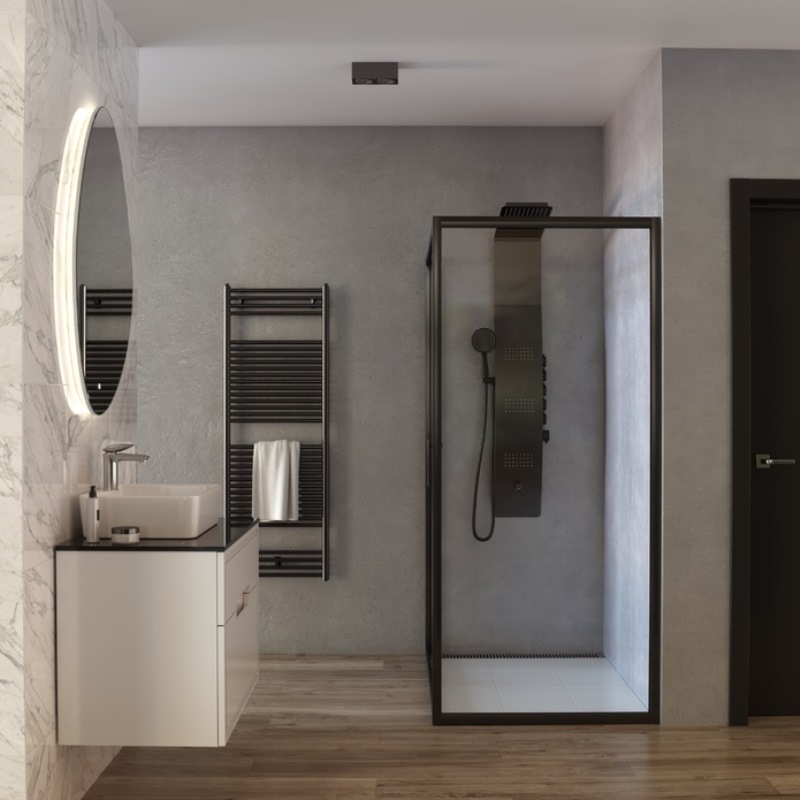 Душевая стенка Taliente TA 80 Черный / Прозрачное TA-08CB Душевая стенка Taliente TA 80 Черный / Прозрачное TA-08CB — изображение 2