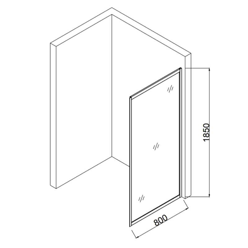 Душевая стенка Taliente TA 80 Черный / Прозрачное TA-08CB Душевая стенка Taliente TA 80 Черный / Прозрачное TA-08CB — изображение 3