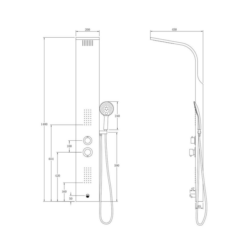 Душевая панель Taliente Amato гидромассажная с изливом Хром глянцевый ТА-G-S01C+s Душевая панель Taliente Amato гидромассажная с изливом Хром глянцевый ТА-G-S01C+s — изображение 2