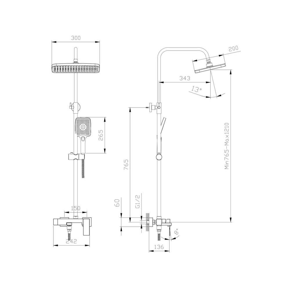 Душевая система Rush Thira с изливом Белый матовый TR3635-50White Душевая система Rush Thira с изливом Белый матовый TR3635-50White — изображение 3