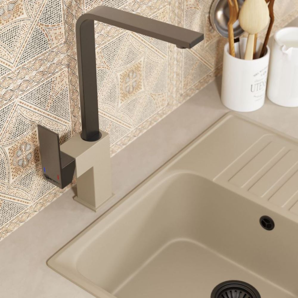 Смеситель для кухни Uperwood UPD-002 Вороненая сталь / Лен UPD-002-08 Смеситель для кухни Uperwood UPD-002 Вороненая сталь / Лен UPD-002-08 — изображение 3