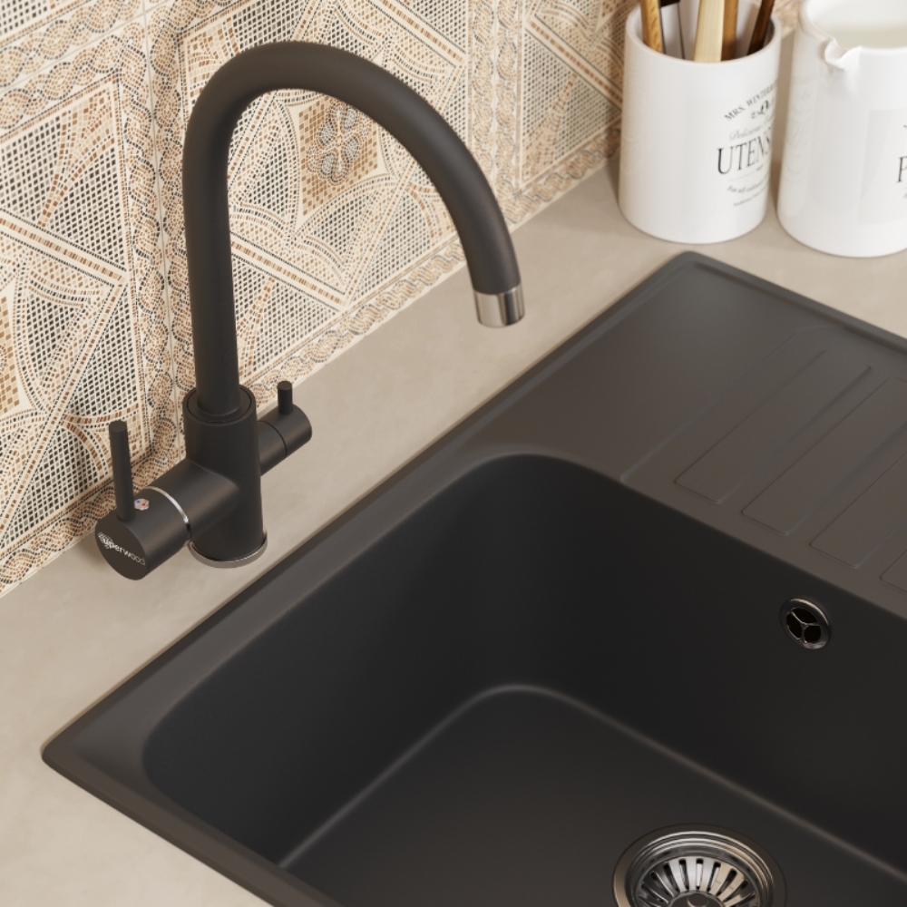 Смеситель для кухни Uperwood UPD-003 Хром / Уголь UPD-003-01 Смеситель для кухни Uperwood UPD-003 Хром / Уголь UPD-003-01 — изображение 3