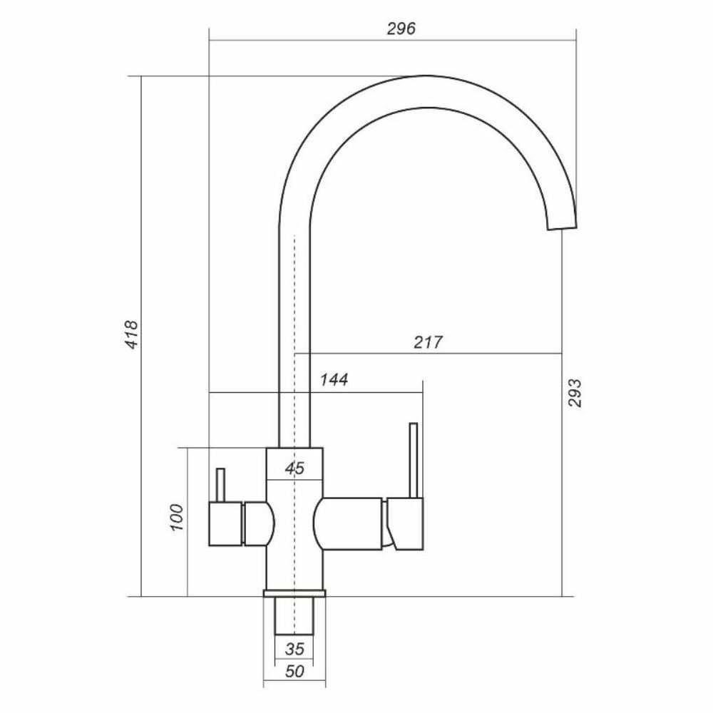 Смеситель для кухни Uperwood UPD-003 Хром / Уголь UPD-003-01 Смеситель для кухни Uperwood UPD-003 Хром / Уголь UPD-003-01 — изображение 4