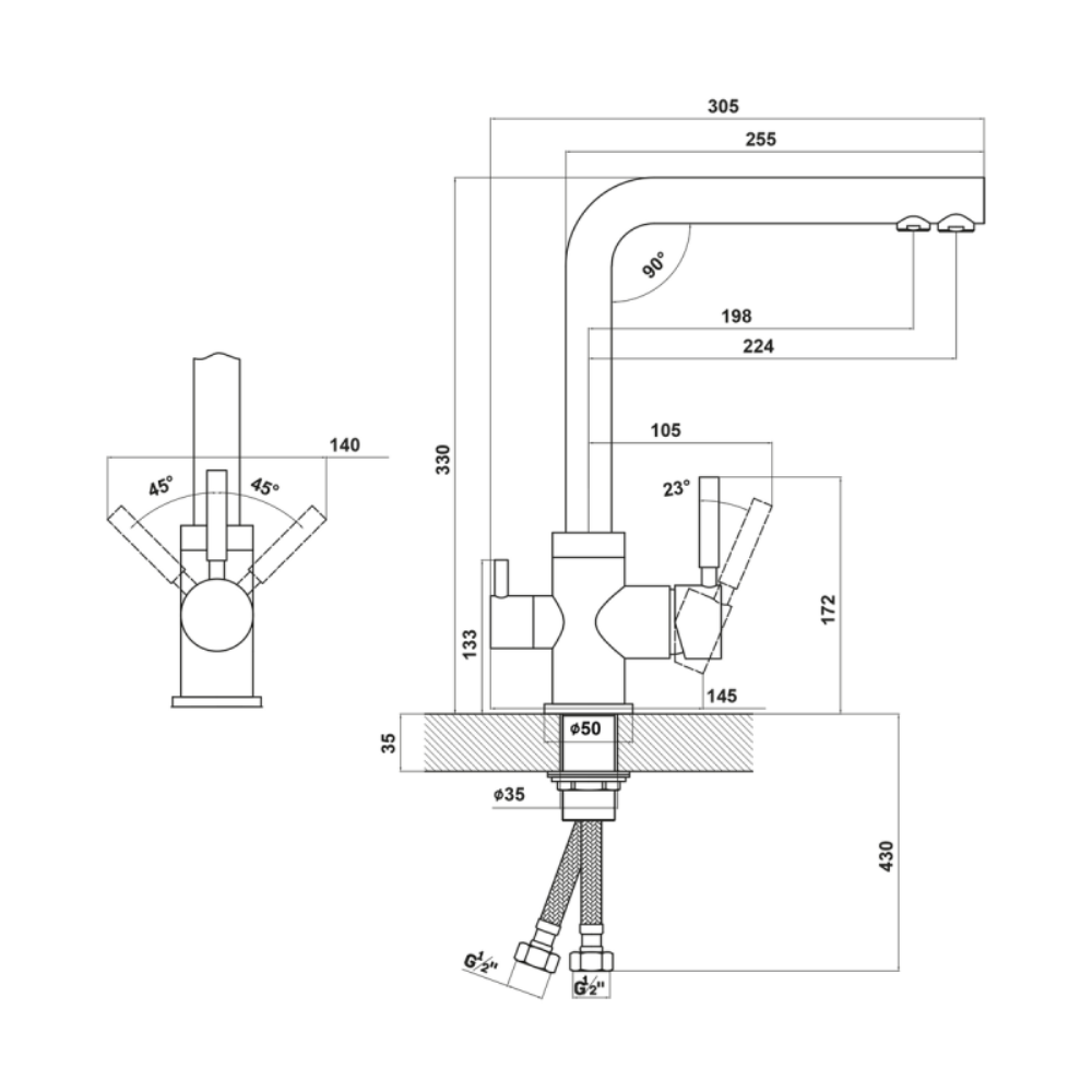 Смеситель для кухни Uperwood Quartz Premium Белый матовый UPD-Q-03-01 Смеситель для кухни Uperwood Quartz Premium Белый матовый UPD-Q-03-01 — изображение 3