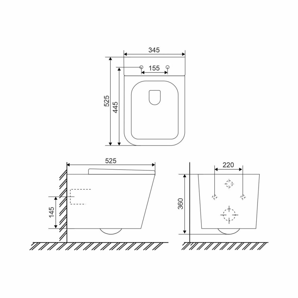 Унитаз подвесной Mirsant Cube Белый глянцевый УТ000034058 Унитаз подвесной Mirsant Cube Белый глянцевый УТ000034058 — изображение 4
