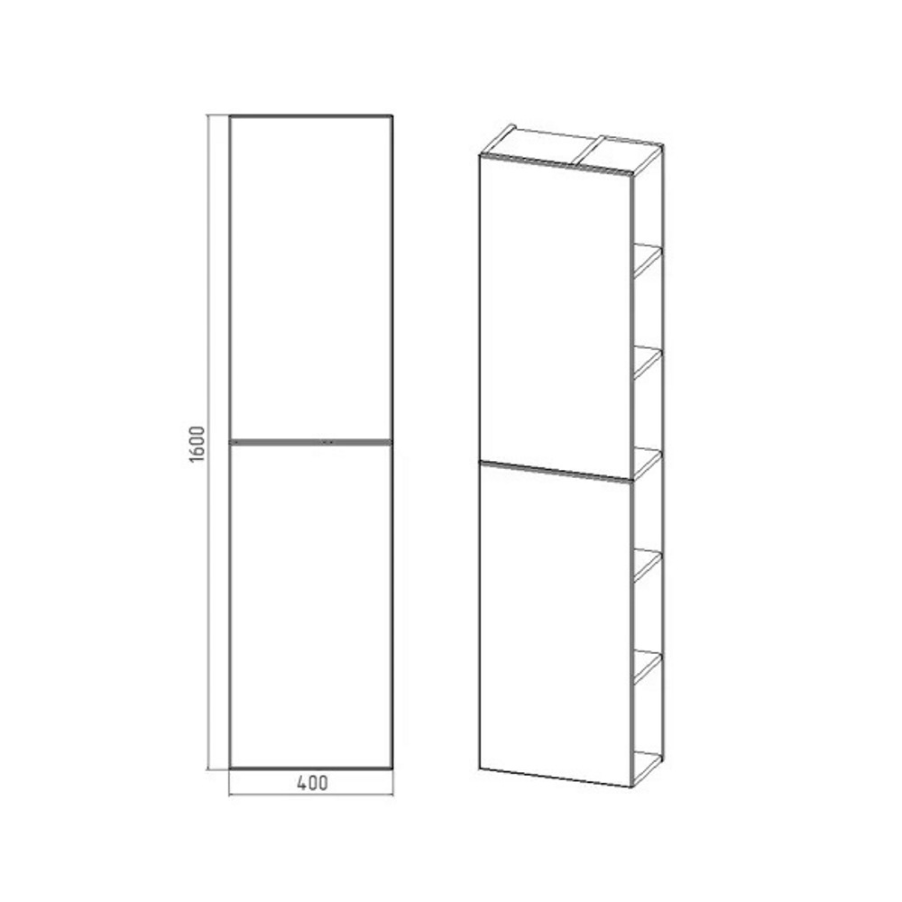 Пенал подвесной Viant Бостон 40 Белый / Дуб Вотан VBOS400-PENP Пенал подвесной Viant Бостон 40 Белый / Дуб Вотан VBOS400-PENP — изображение 3