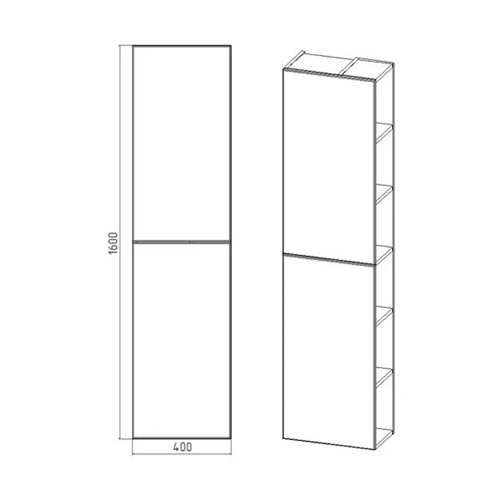 Пенал подвесной Viant Бостон 40 Дуб вотан / Графит VBOS400G-PENP Пенал подвесной Viant Бостон 40 Дуб вотан / Графит VBOS400G-PENP — изображение 3