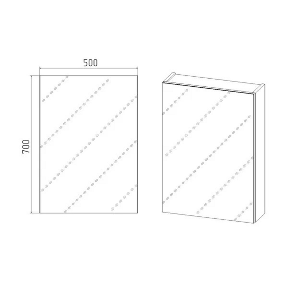 Шкаф зеркальный Viant Куба 50 Белый VKUB50-ZSH Шкаф зеркальный Viant Куба 50 Белый VKUB50-ZSH — изображение 3