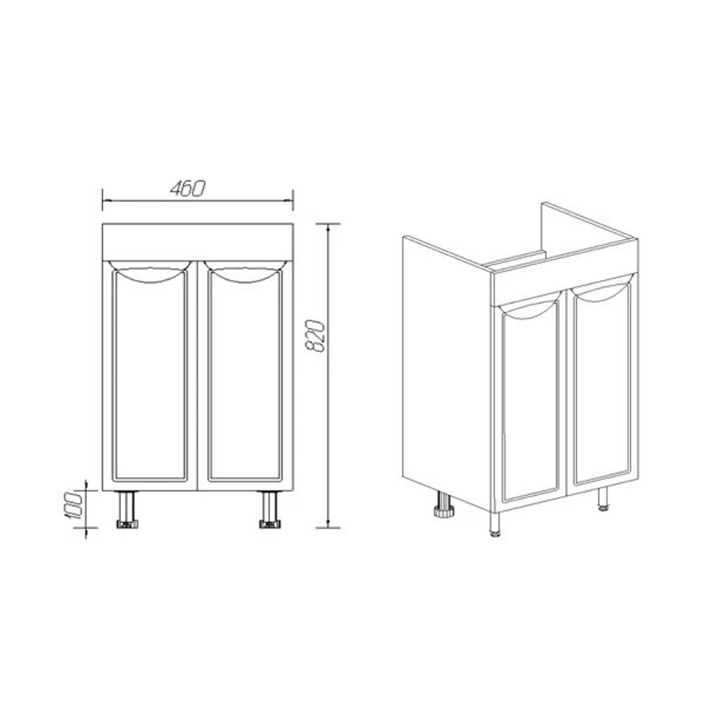 Тумба напольная Viant Лима 50 с раковиной Como Белый VLIM50CO-T2ST Тумба напольная Viant Лима 50 с раковиной Como Белый VLIM50CO-T2ST — изображение 3