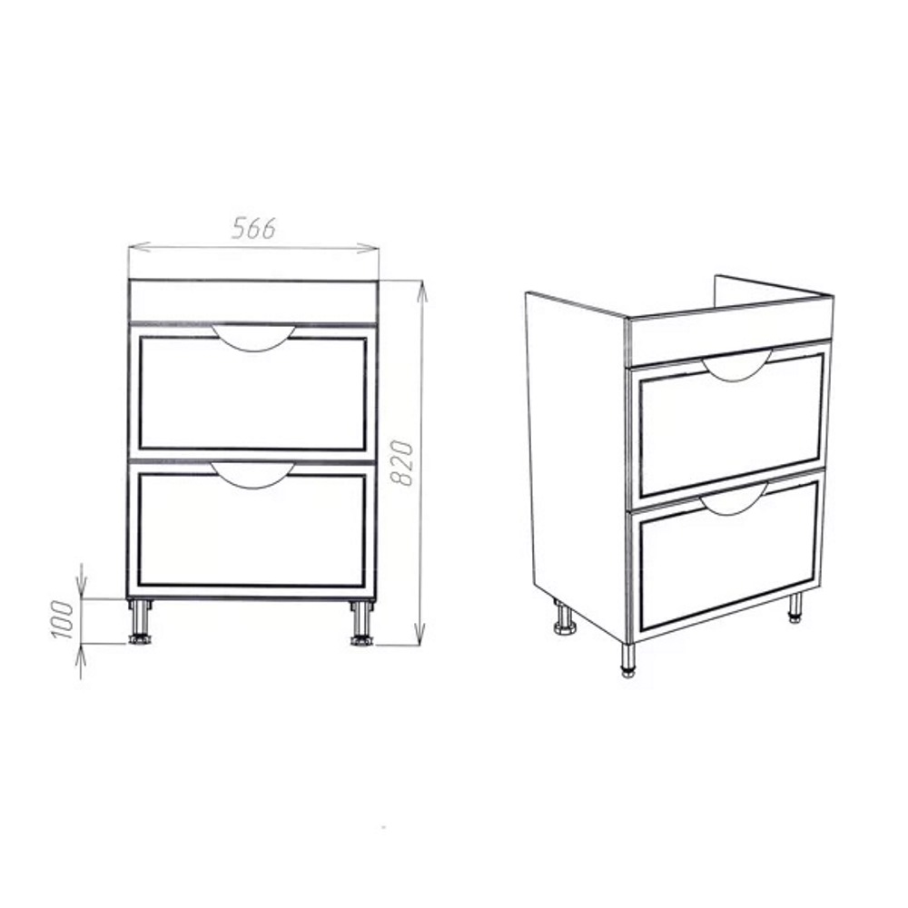 Тумба напольная Viant Лима 60 с раковиной Como Белый VLIM60CO-T2Y Тумба напольная Viant Лима 60 с раковиной Como Белый VLIM60CO-T2Y — изображение 3