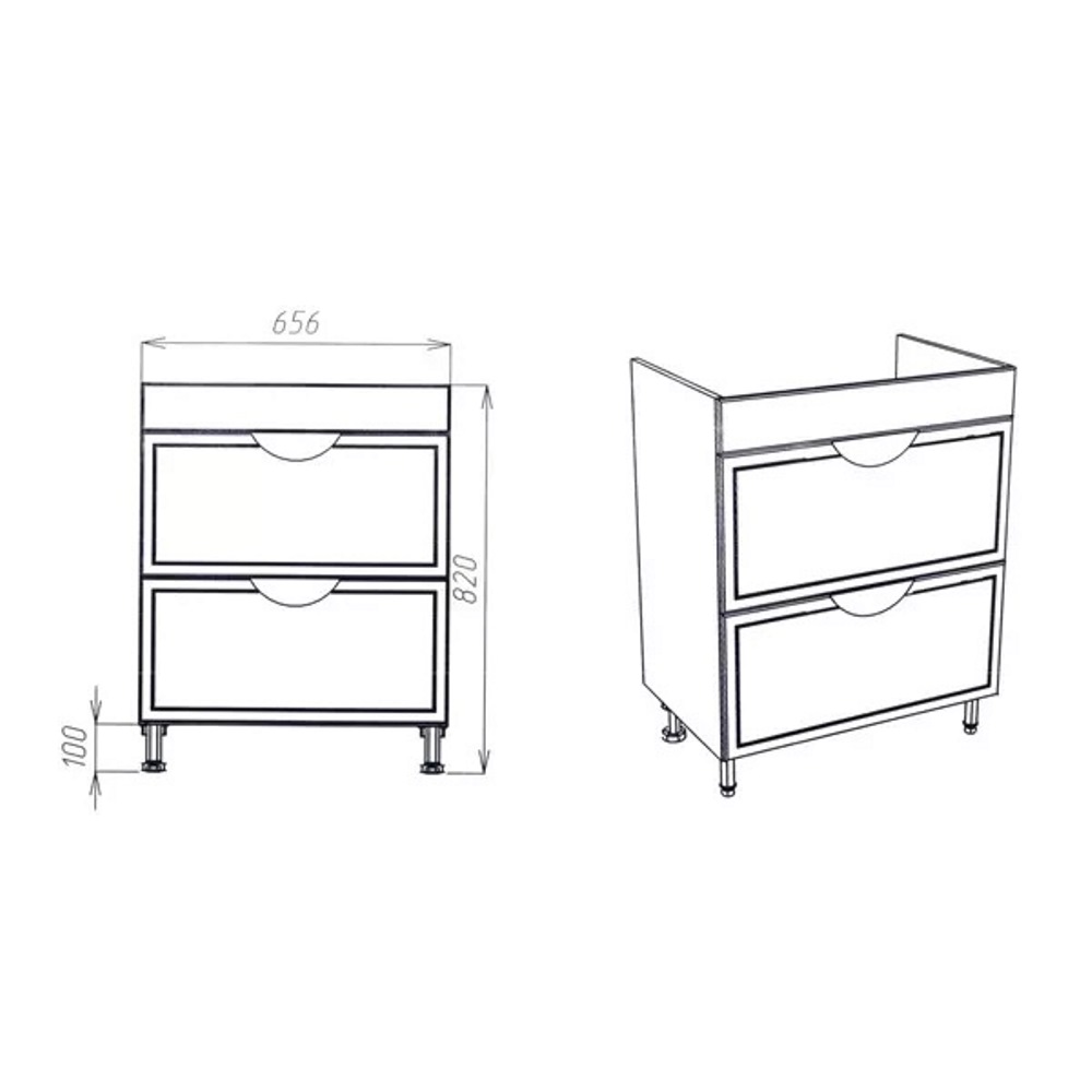 Тумба напольная Viant Лима 70 с раковиной Como Белый VLIM70CO-T2Y Тумба напольная Viant Лима 70 с раковиной Como Белый VLIM70CO-T2Y — изображение 3