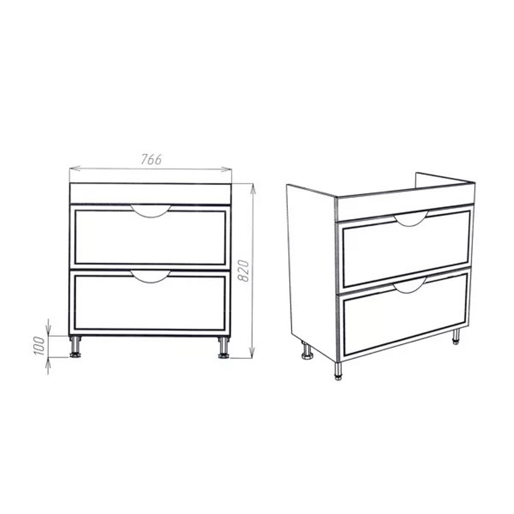 Тумба напольная Viant Лима 80 с раковиной Como Белый VLIM80CO-T2Y Тумба напольная Viant Лима 80 с раковиной Como Белый VLIM80CO-T2Y — изображение 3