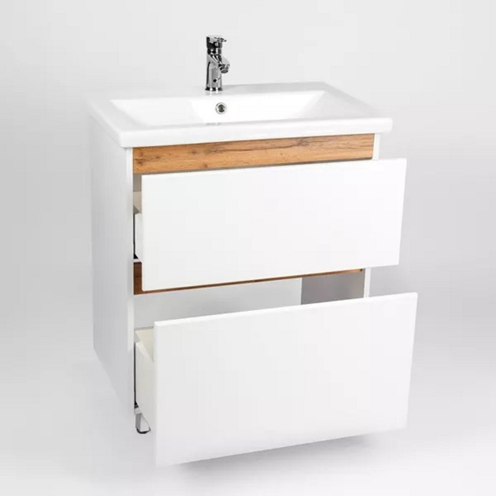 Тумба напольная Viant Мальта 80 с раковиной Como Белый / Дуб Вотан VMAL80CO-T2Y Тумба напольная Viant Мальта 80 с раковиной Como Белый / Дуб Вотан VMAL80CO-T2Y — изображение 2