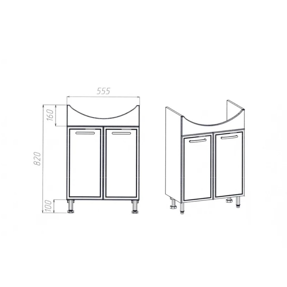 Тумба напольная Viant Милан 61 с раковиной Балтика Белый VMIL60BA-T2ST Тумба напольная Viant Милан 61 с раковиной Балтика Белый VMIL60BA-T2ST — изображение 4